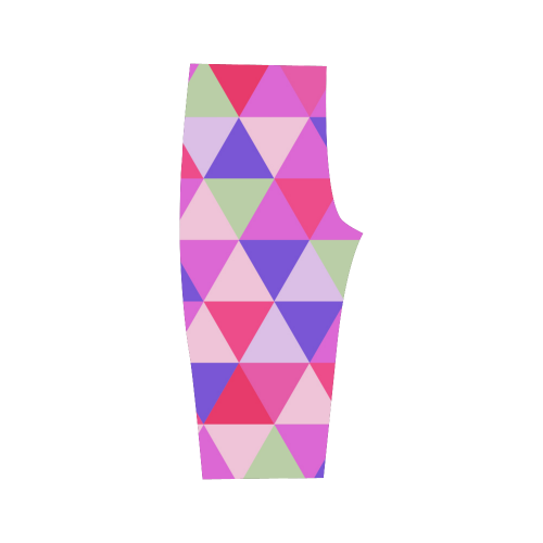 Pink Geometric Triangle Pattern Hestia Cropped Leggings (Model L03)