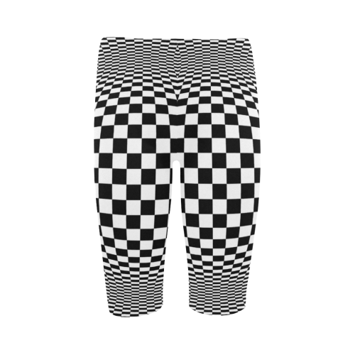 Optical Illusion Checkers Chequers Hestia Cropped Leggings (Model L03)