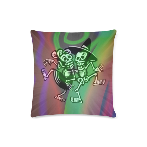 lets dance - Skulls colorful Custom Zippered Pillow Case 16"x16"(Twin Sides)