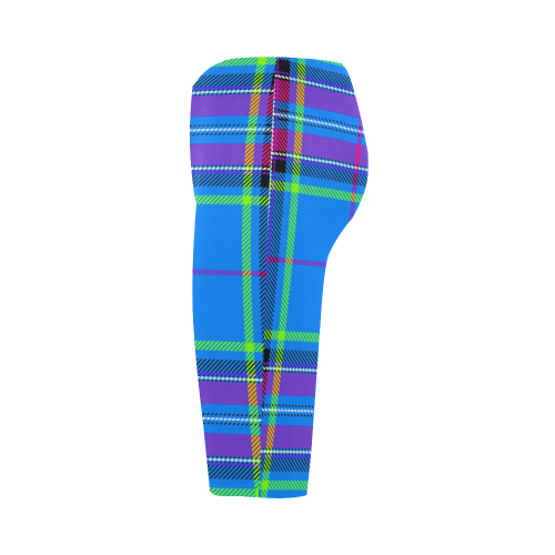 TARTAN-BLUE Hestia Cropped Leggings (Model L03)