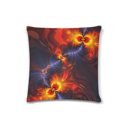 Butterfly Eyes, Abstract Violet Gold Wings Custom Zippered Pillow Case 16"x16" (one side)