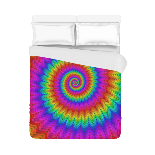 Psychedelic Rainbow Spiral Duvet Cover 86"x70" ( All-over-print)