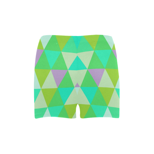 Green Geometric Triangle Pattern Briseis Skinny Shorts (Model L04)