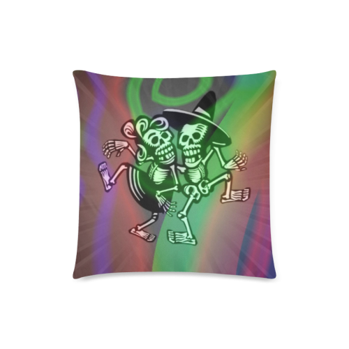lets dance - Skulls colorful Custom Zippered Pillow Case 18"x18"(Twin Sides)