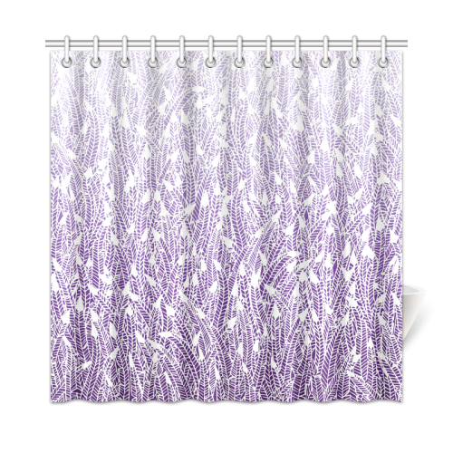 purple ombre feathers pattern white Shower Curtain 72"x72"
