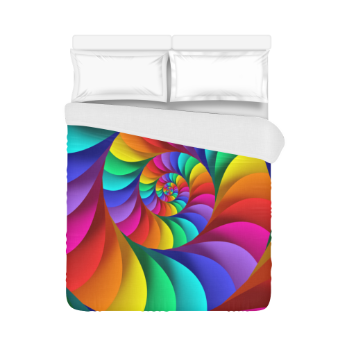 Psychedelic Rainbow Spiral Duvet Cover 86"x70" ( All-over-print)