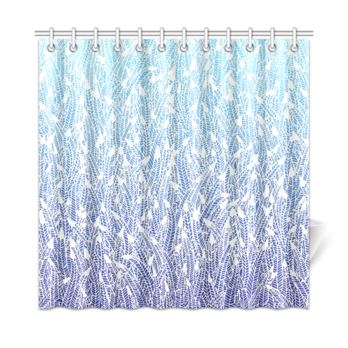 blue ombre feather pattern Shower Curtain 72"x72"
