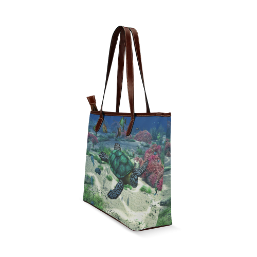 Sea Turtle Shoulder Tote Bag (Model 1646)