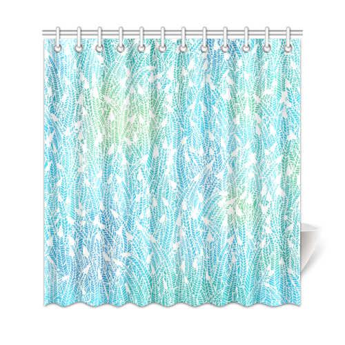 blue white feather pattern Shower Curtain 69"x72"