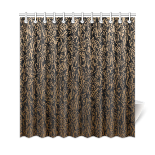 brown ombre feathers pattern black Shower Curtain 69"x72"
