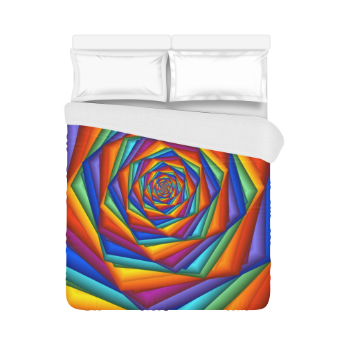 Psychedelic Rainbow Spiral Duvet Cover 86"x70" ( All-over-print)