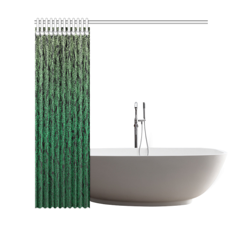 green ombre feathers pattern black Shower Curtain 69"x70"