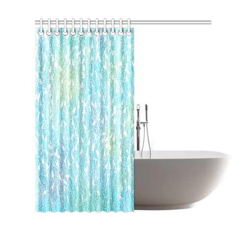 blue white feather pattern Shower Curtain 69"x70"