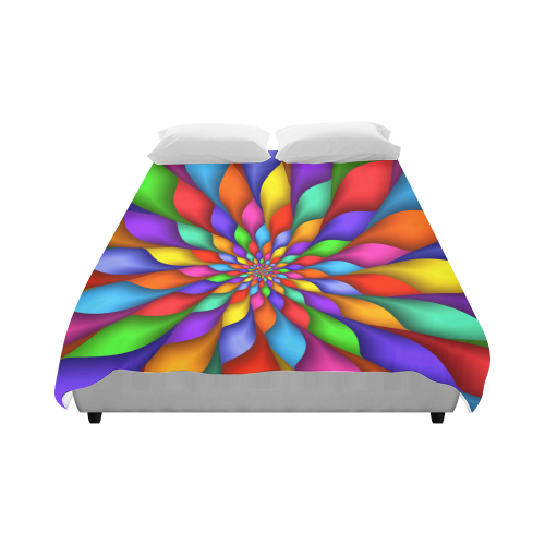 Psychedelic Rainbow Petal Spiral Duvet Cover 86"x70" ( All-over-print)
