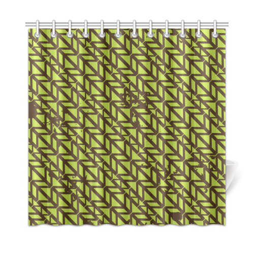 green geometric pattern Shower Curtain 72"x72"