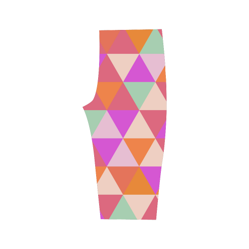 Orange Geometric Triangle Pattern Hestia Cropped Leggings (Model L03)