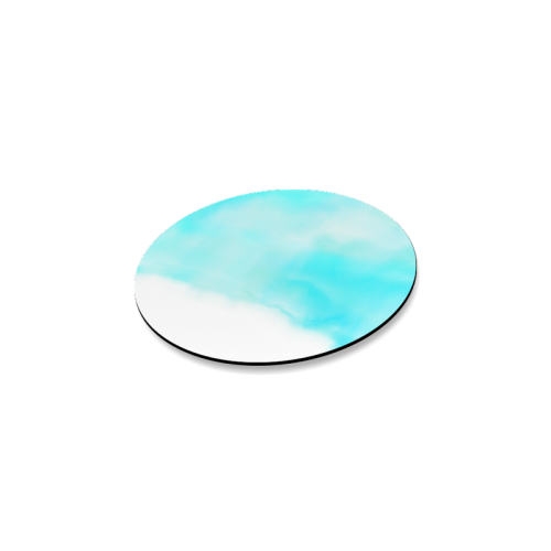 blue - turquoise bright watercolor abstract Round Coaster