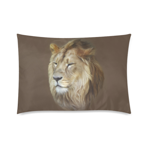 A magnificent painting Lion portrait Custom Zippered Pillow Case 20"x30"(Twin Sides)