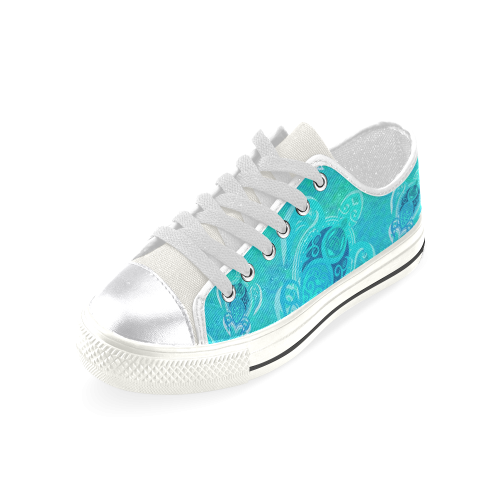 Sea Turtle Pattern Women's Classic Canvas Shoes (Model 018)