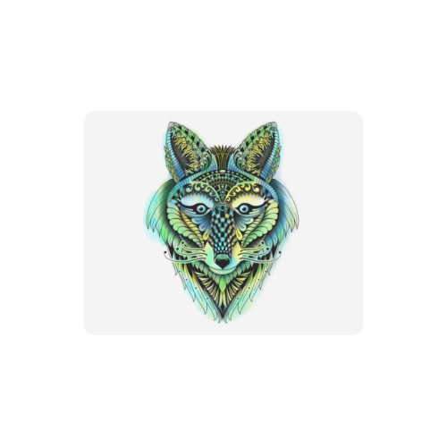 water color ornate foxy wolf head ornate drawing Rectangle Mousepad