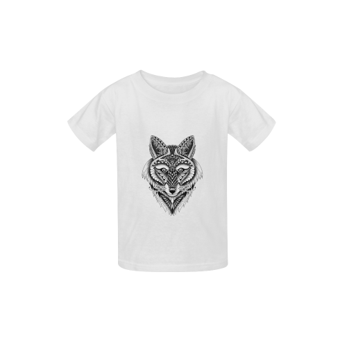 Foxy Wolf ornate animal drawing Kid's  Classic T-shirt (Model T22)