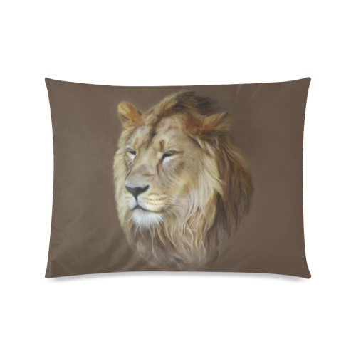 A magnificent painting Lion portrait Custom Zippered Pillow Case 20"x26"(Twin Sides)