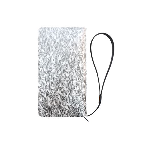 grey ombre feathers pattern white Men's Clutch Purse （Model 1638）