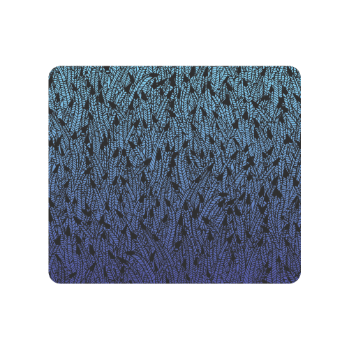 blue ombre black feather pattern Men's Clutch Purse （Model 1638）