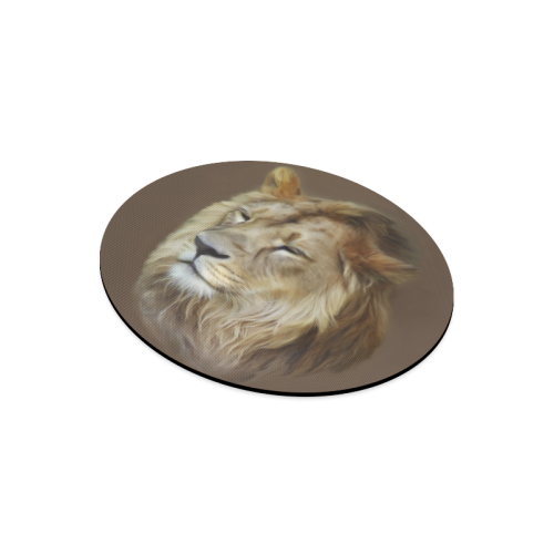 A magnificent painting Lion portrait Round Mousepad