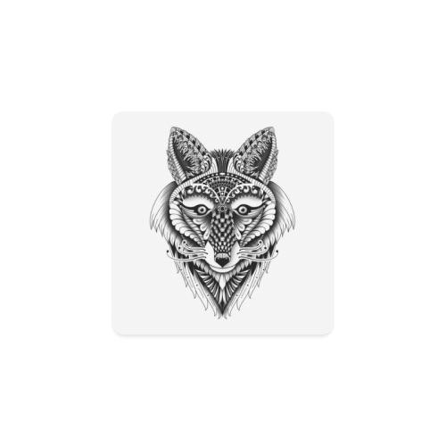 Foxy Wolf ornate animal drawing Square Coaster