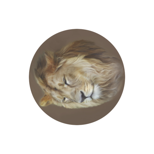 A magnificent painting Lion portrait Round Mousepad