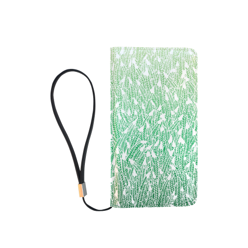 green ombre feathers pattern white Men's Clutch Purse （Model 1638）