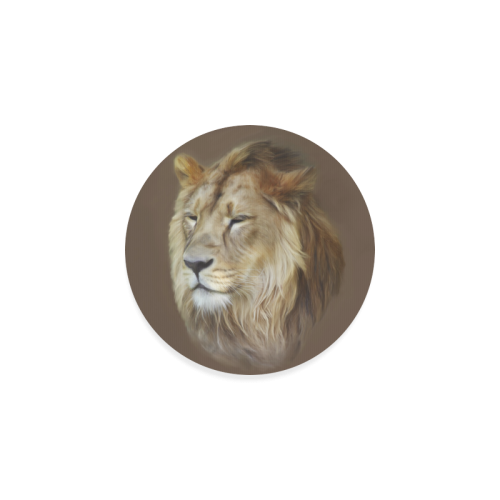 A magnificent painting Lion portrait Round Coaster