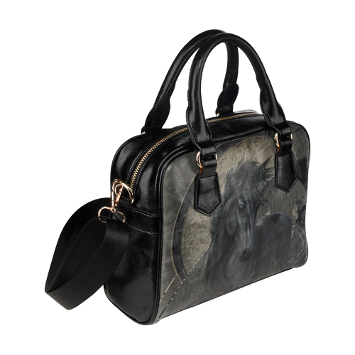 Gothic Friesian Horse Shoulder Handbag (Model 1634)