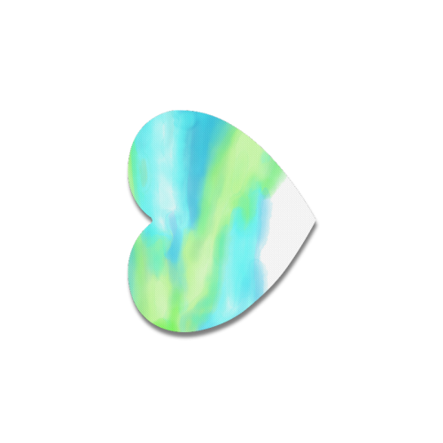 blue green water color abstract art Heart Coaster