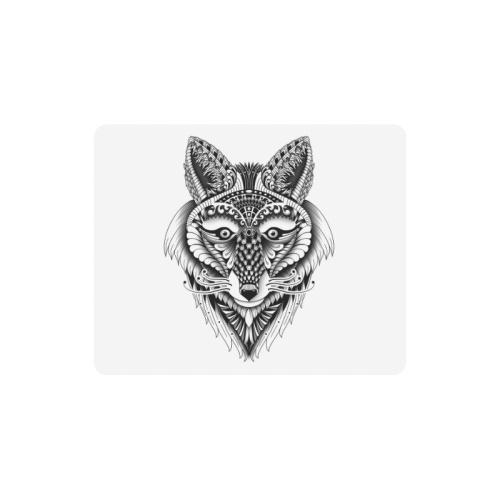 Foxy Wolf ornate animal drawing Rectangle Mousepad