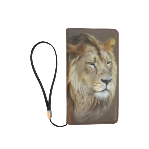 A magnificent painting Lion portrait Men's Clutch Purse （Model 1638）