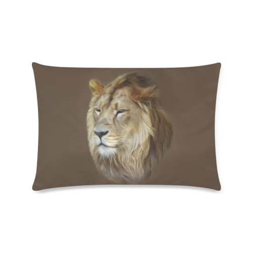 A magnificent painting Lion portrait Custom Rectangle Pillow Case 16"x24" (one side)