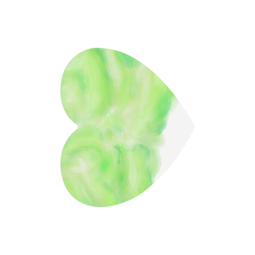 bright green watercolor abstract art Heart-shaped Mousepad