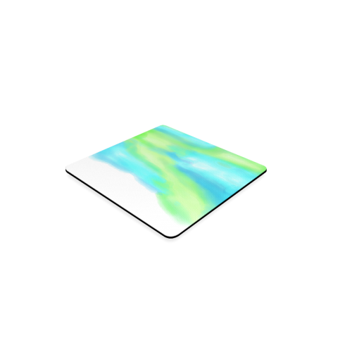 blue green water color abstract art Square Coaster