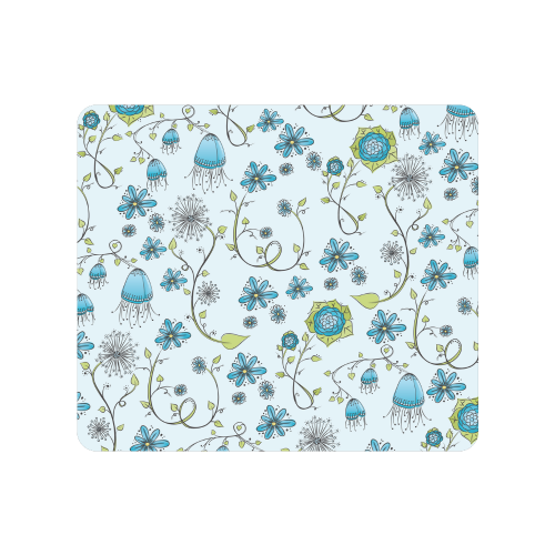 blue fantasy doodle flower pattern Men's Clutch Purse （Model 1638）