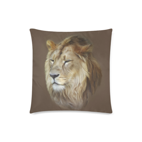 A magnificent painting Lion portrait Custom Zippered Pillow Case 18"x18" (one side)