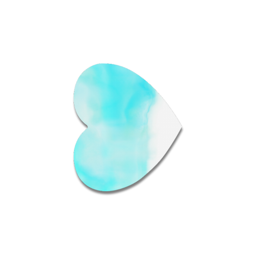 blue - turquoise bright watercolor abstract Heart Coaster