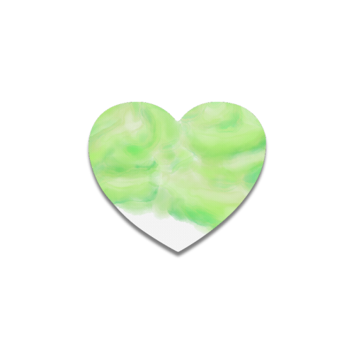 bright green watercolor abstract art Heart Coaster