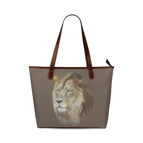 A magnificent painting Lion portrait Shoulder Tote Bag (Model 1646)