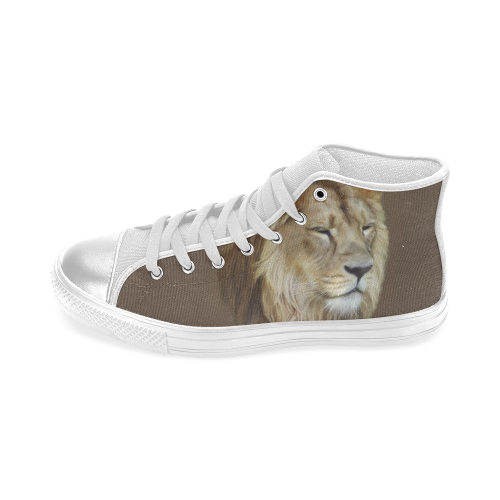 A magnificent painting Lion portrait Women's Classic High Top Canvas Shoes (Model 017)