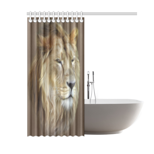 A magnificent painting Lion portrait Shower Curtain 60"x72"