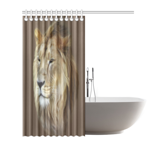 A magnificent painting Lion portrait Shower Curtain 72"x72"