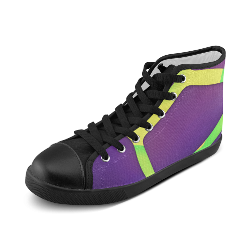Eggplant (Black Trim) Women's High Top Canvas Shoes (Model 002) ID