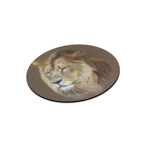 A magnificent painting Lion portrait Round Mousepad